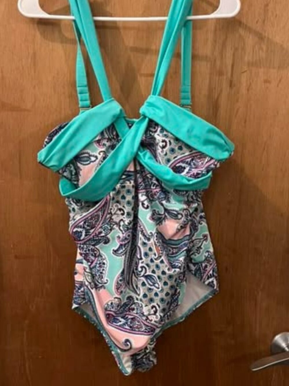 Size 16W - VM - Turquoise and Multi-Color One-Piece Swimsuit